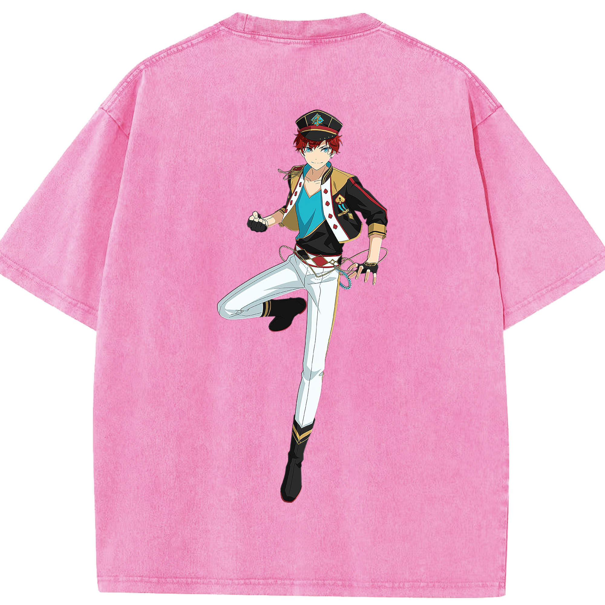 （画像用） あんさんぶるスターズ! Ensemble Stars 綿100% ヴィンテージ風 半袖Tシャツ（背面プリント）